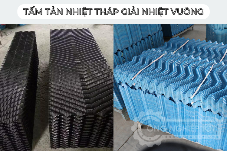 Tấm tản nhiệt vuông được lắp đặt trong tháp giải nhiệt vuông